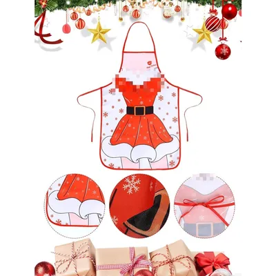 2-Pack Christmas Apron, Funny Christmas Apron, Santa Claus Apron, Red Baking Apron, Christmas Aprons, BBQ Apron, Bib Apron For Women And Men, Christmas Gift, BBQ, Xmas Party