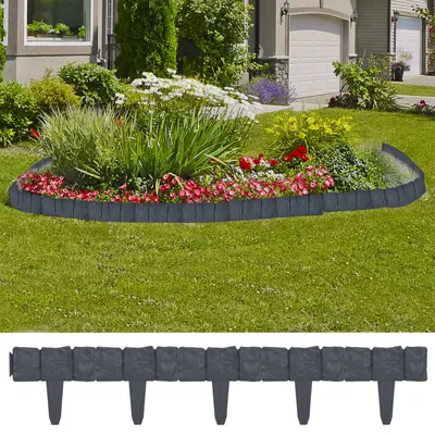   Lawn Edging Stone Look 41 pcs. 10 m  