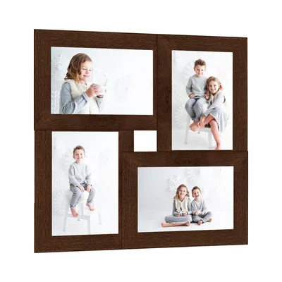   Collage Picture Frame for 4x() Photos Dark Brown  