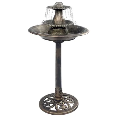   Bird Bath with Fountain, Bronze, 50×91 cm