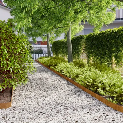   Lawn Edging 10 pcs. Flexible Corten Steel   Lawn Edging
