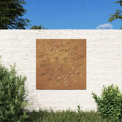   Garden Wall Decoration 55x55 cm Corten Steel Sun Design