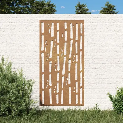   Garden Wall Decoration 105x55 cm Corten Steel Bamboo Design