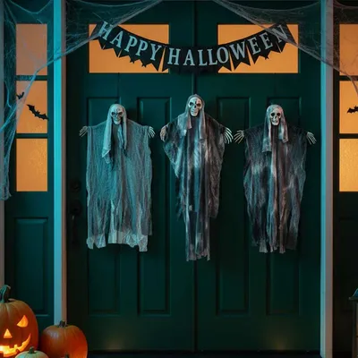   Hanging Halloween Ghost 3 pcs Black 66 x 110 cm Polyester