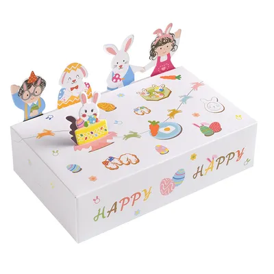 10PCS Cartoon Gift Boxes 3D Stand Rabbit Paper Treat Box