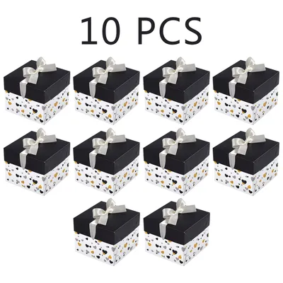 10 Pack Black White Gift Boxes