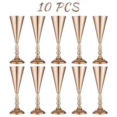 10 Pcs Golden Vase Flower Wedding Centerpieces