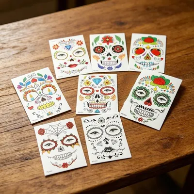1 Packung Dekorative Aufkleber, Dia De Los Muertos Design, Für Fenster, Wände Und Mehr-Festdekoration