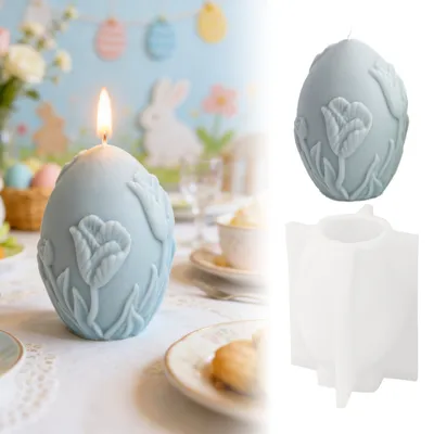 Silicone Easter Egg Mold With Flowers – Decorative Baking Mold For Spring-Themed Creations