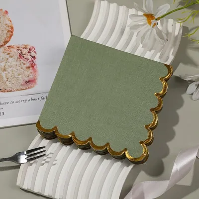 100 Sheets, Hot-stamped Shaped Napkins, 4 Colors Total, 25 Sheets Of Each Color, Used For Wedding, Birthday, Garden, And Party Decorations; Napkins For Restaurant, Kitchen, And Coffee Shop
