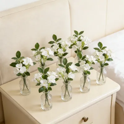 10 Miniature Artificial White Plum Blossoms, Delicate Artificial Flowers For Spring Decor, Versatile Flower Branches For Table Settings And Party Decorations—party Accessory Set