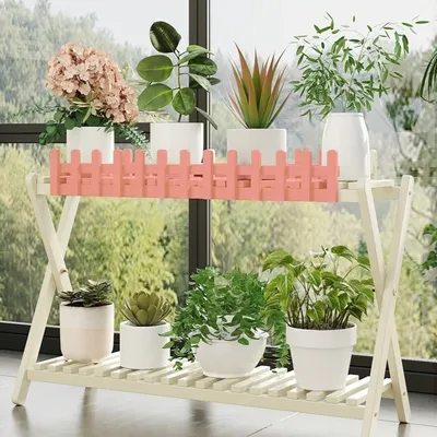 Moso Bamboo Flower Stand Multi-tiered Floor-standing Flower Stand