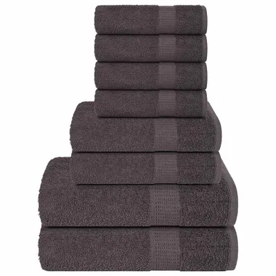   8-piece towel set, anthracite, 360 g/m², 100% cotton