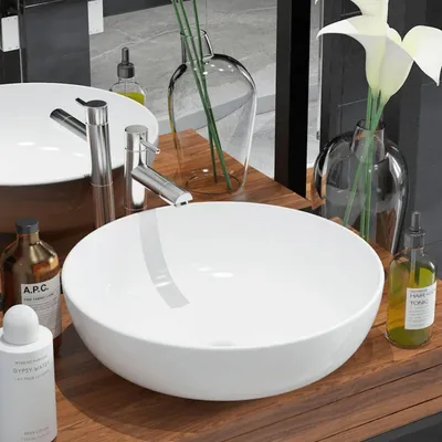  Round Ceramic Washbasin 41.5 x 13.5 cm
