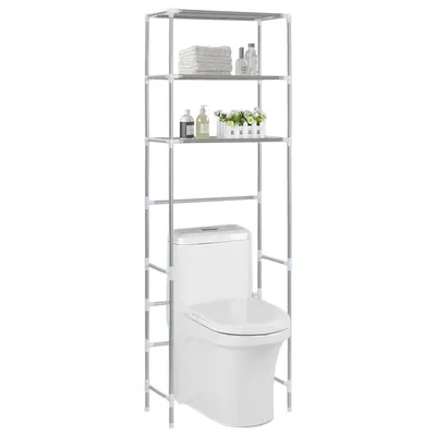   Toilet Shelf 3 Shelves Silver 53x   Washing Machine Shelf