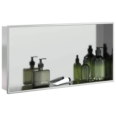   Shower Niche Silver Brushed 62x Stainless Steel   Shower Niche