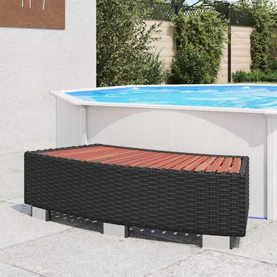   Spa Entry Step Poly Rattan 92×45×25 cm   Spa Entry Step