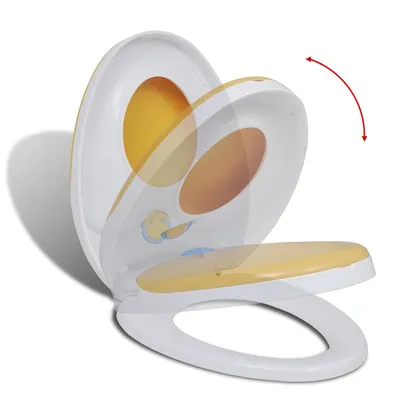   Toilet Seat with Soft-Close Mechanism Adults/Children White & Yellow