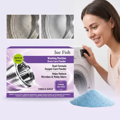 JUE FISH Washing Machine Drum Cleaner - Gentle Stain Remover And Daily Household Odor Remover