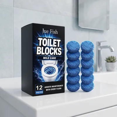 JUE FISH Toilet Cleaner Tablets Clean Stains And Odors For Everyday Household Use, Leaving A Pleasant Fragrance.