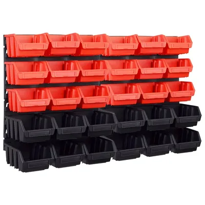   32-piece storage box set with wall bracket and   96-piece