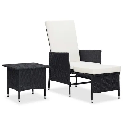   2-piece garden lounge set with cushions, poly rattan  