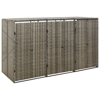   3-bin bin storage unit, 207x poly rattan