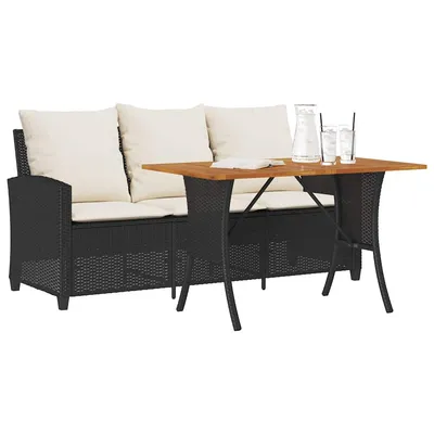   3-seater garden sofa with cushions & table, poly