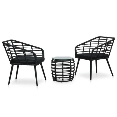   3 pcs. Bistro set poly rattan