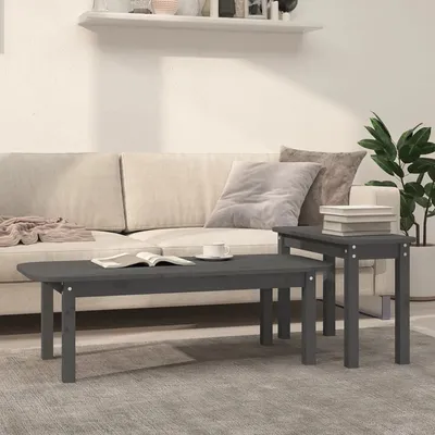   2-piece coffee table set, solid pine wood