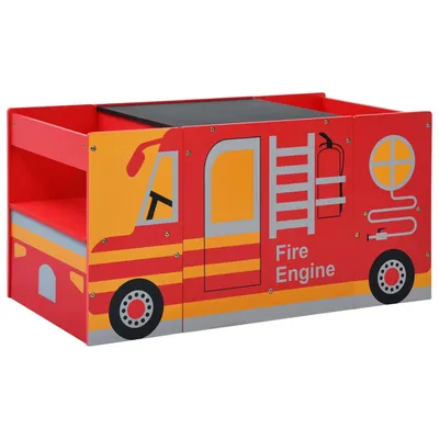   3-piece children's seating set, fire truck design, wood