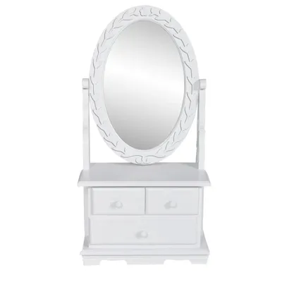    dressing table with oval swivel mirror, MDF
