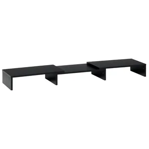 Monitorständer Monitor Stand Dual Bildschirmerhöhung Verstellbare Länge Und Schwenkwinkel Bildschirmständer Für PC Notebook Laptop Drucker 80-117 X 23,5 X 10 Cm Schwarz