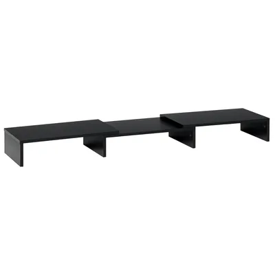 Monitorständer Monitor Stand Dual Bildschirmerhöhung Verstellbare Länge Und Schwenkwinkel Bildschirmständer Für PC Notebook Laptop Drucker 80-117 X 23,5 X 10 Cm Schwarz