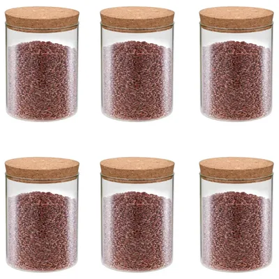   storage jars with cork lids, 6 pieces, 650 ml