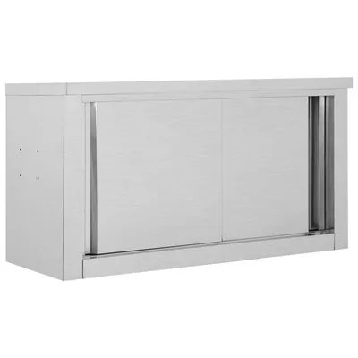   wall-mounted cabinet with sliding doors, 90×40×50 cm, stainless steel,  