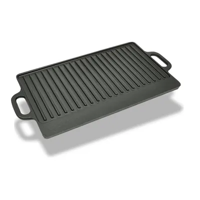   Reversible Cast Iron Grill Plate 50x23 cm