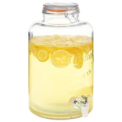   XXL Water Dispenser with Tap, Transparent, 8 L Glass