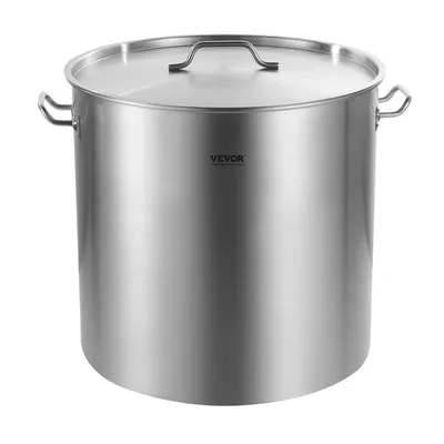 100QT Stainless Steel Stockpot Cooking Kitchen Sauce Pot With Basket Lid Handle