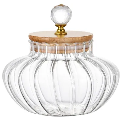 1 PCS High Borosilicate Stripe Sealed Jar, Kitchen Storage Jar, Coffee Can, Coffee Storage Container