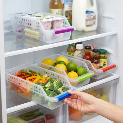 10-Piece Refrigerator Organizer Set – 6 Drawers & 4 Mats For Kitchen, Event, And Party Supplies