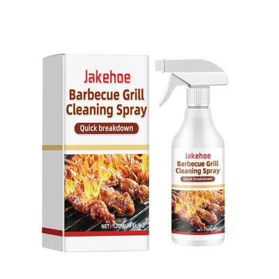 JAKEHOE BBQ Grill Cleaning Spray - Portable Outdoor BBQ Grill Cleaner, Removes Oil And Stains