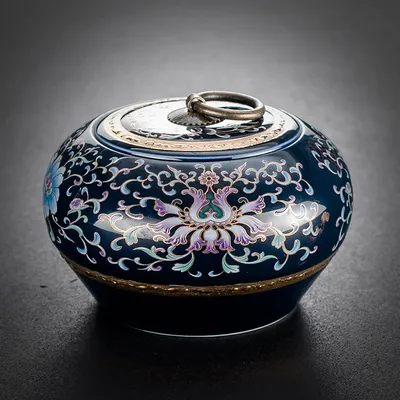  Blue And White Porcelain Tea Caddy Pu'er Tieguanyin Sealed Ceramic Awakening Tea Storage Jar