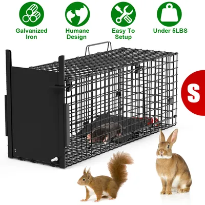 Live Animal Cage Trap For Animals Humane Galvanized Iron Trap Cage For Raccoons Armadillos Foxes Opossums Muskrats Beavers 26in 32in 40in Size Options