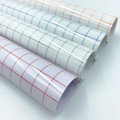Blue Red Gray Orange Plaid Self-adhesive And Transparent Transfer Film Craft Decal Paper