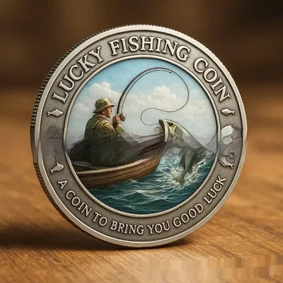 3D-Engraved Lucky Fishing Coin