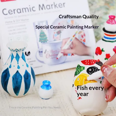 Ceramic And Painted-Surface Acrylic Marker Water-Resistant 24-Color Set