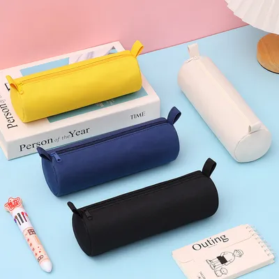 Cylindrical Cute Cartoon Pencil Case