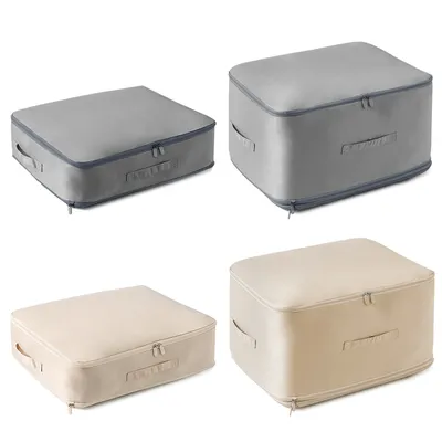 1Pc Foldable Storage Bag For Comforter Quilt Blanket Clothes Season Changing Organization Pillows Beddings With Dual Zippers