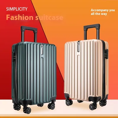 20-inch Large Capacity Student Suitcase Business Striped Trolley Case